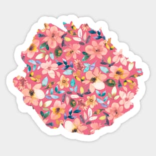 Tropical flowers Rapture pink Sticker